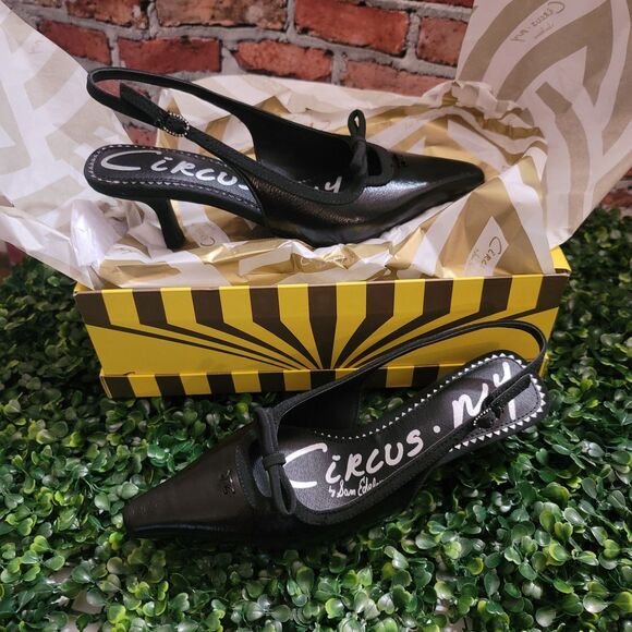 Circus by Sam Edelman Cassidy Slingback Heel – Women’s Size 6.5, Black Crinkle - Picture 1 of 4
